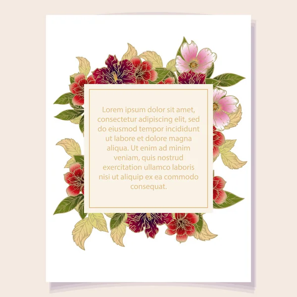 Suite Romantique Carte Invitation Mariage Mariage Mariage Noces Anniversaire Saint — Image vectorielle