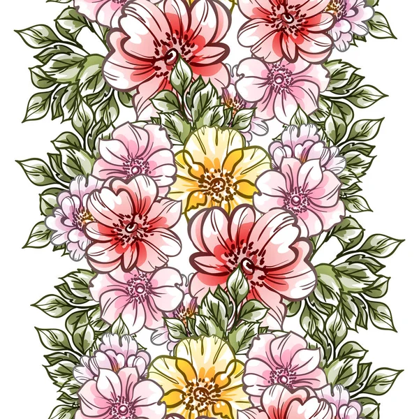 Élégance Abstraite Motif Sans Couture Avec Des Fleurs Fond Vectoriel — Image vectorielle