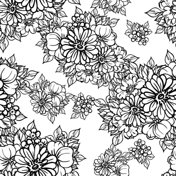 Abstracte Elegantie Naadloos Patroon Met Bloemen Vector Achtergrond — Stockvector