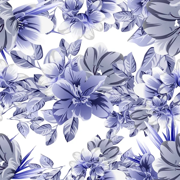 Elegancia Abstracta Patrón Sin Costuras Con Flores Fondo Vectorial — Vector de stock