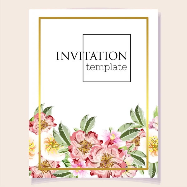 Suite Romantique Carte Invitation Mariage Mariage Mariage Noces Anniversaire Saint — Image vectorielle