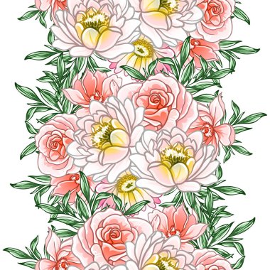 Soyut zarafet arkaplanı beyaza izole edilmiş çiçekler