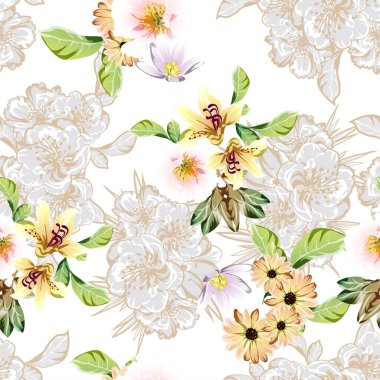 Çiçeklerle soyut zarafet arkaplanı