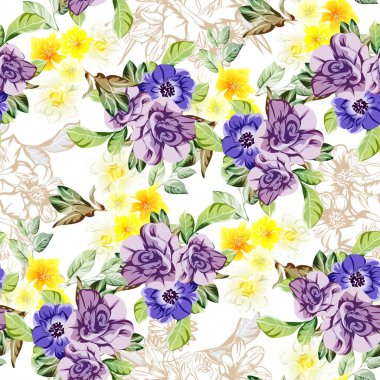 Çiçeklerle soyut zarafet arkaplanı