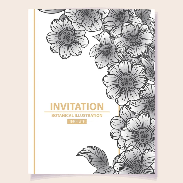 Élégance Abstraite Fond Sans Couture Avec Des Fleurs Carte Invitation — Image vectorielle