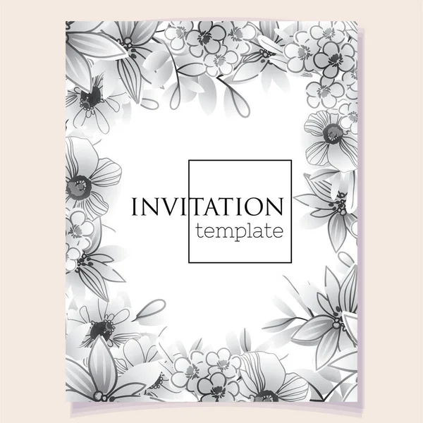 Abstract Elegance Seamless Background Flowers Invitation Card — Stock Vector