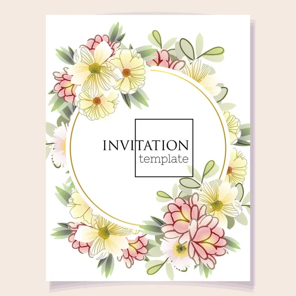 Fondo Sin Costuras Elegancia Abstracta Con Flores Tarjeta Invitación — Archivo Imágenes Vectoriales