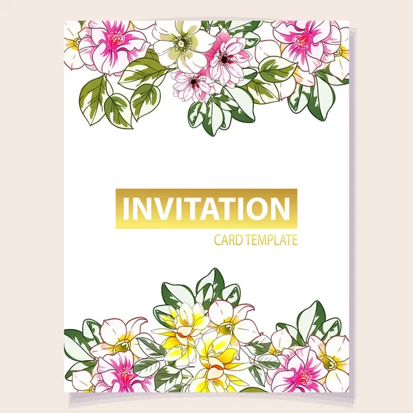 Élégance Abstraite Fond Sans Couture Avec Des Fleurs Carte Invitation — Image vectorielle