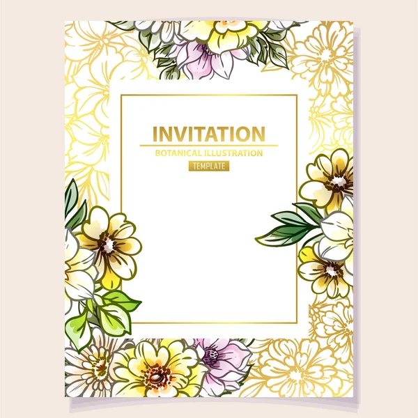 Abstract Elegance Seamless Background Flowers Invitation Card — Stock Vector