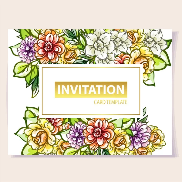 Abstract Elegance Seamless Background Flowers Invitation Card — Stock Vector