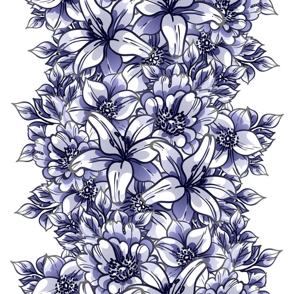 Elegância Abstrato Fundo Sem Costura Com Flores Violetas — Vetor de Stock