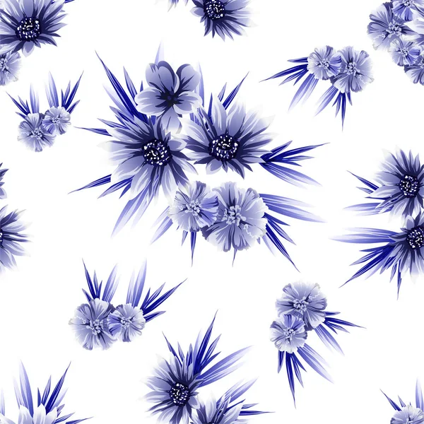 Abstrakte Eleganz Nahtloser Hintergrund Mit Violetten Blumen — Stockvektor