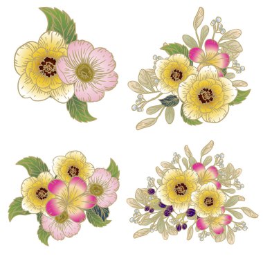 Çiçeklerle soyut zarafet arkaplanı