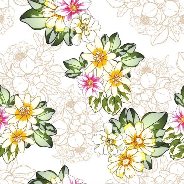 Çiçeklerle soyut zarafet arkaplanı