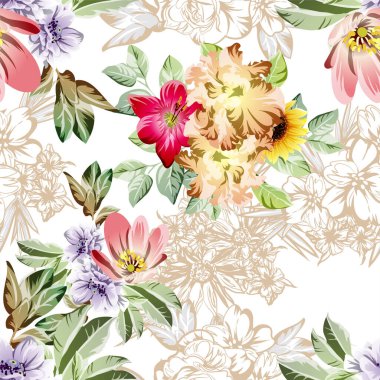 Çiçeklerle soyut zarafet arkaplanı