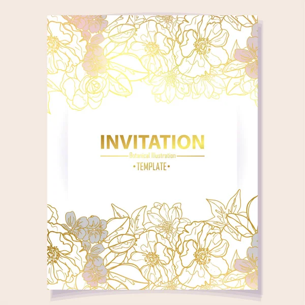 Fondo Sin Costuras Elegancia Abstracta Con Flores Tarjeta Invitación — Vector de stock