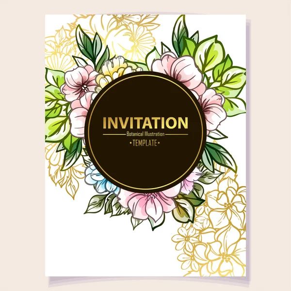 Abstract Elegance Seamless Background Flowers Invitation Card — Stock Vector