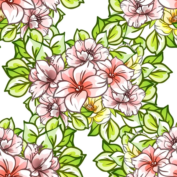 Elegância Abstrato Fundo Sem Costura Com Flores — Vetor de Stock