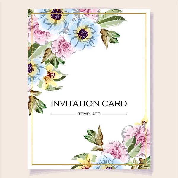 Abstract Elegance Seamless Background Flowers Invitation Card — Stock Vector