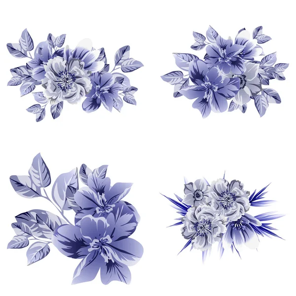 Élégance Abstraite Fond Sans Couture Avec Des Fleurs Violettes — Image vectorielle