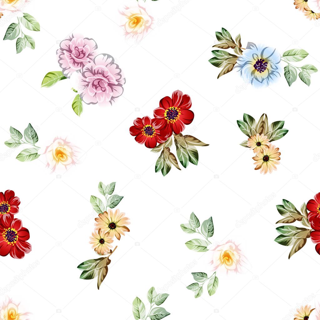 Abstract elegance seamless background with flowers