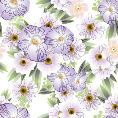 Menekşe çiçekleriyle soyut zarafet arkaplanı