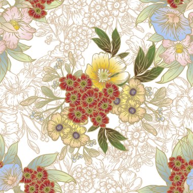 Çiçeklerle soyut zarafet arkaplanı