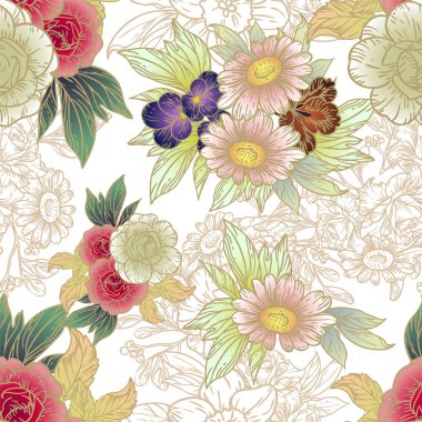 Çiçeklerle soyut zarafet arkaplanı