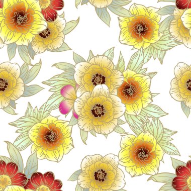 Çiçeklerle soyut zarafet arkaplanı