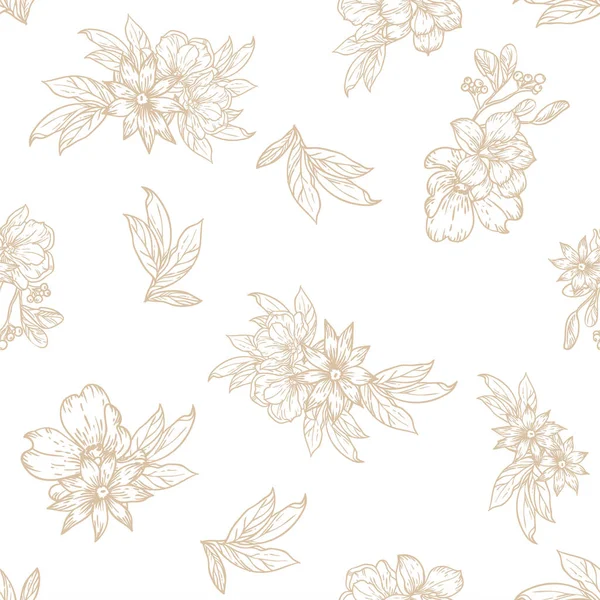 Abstrakte Eleganz Nahtloser Hintergrund Mit Blumen — Stockvektor