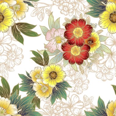 Çiçeklerle soyut zarafet arkaplanı