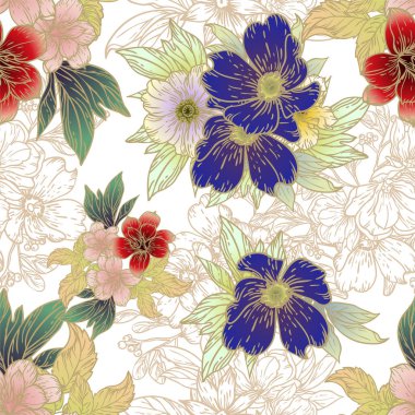 Çiçeklerle soyut zarafet arkaplanı