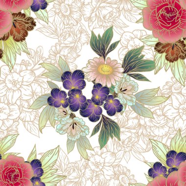 Çiçeklerle soyut zarafet arkaplanı