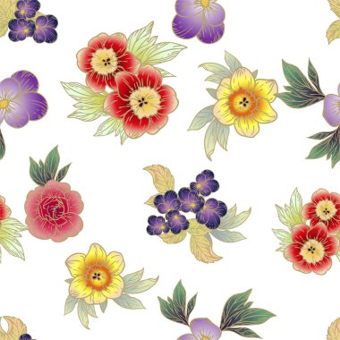 Çiçeklerle soyut zarafet arkaplanı