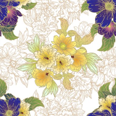 Çiçeklerle soyut zarafet arkaplanı