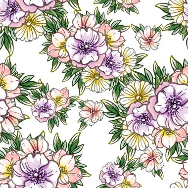 Çiçeklerle soyut zarafet arkaplanı