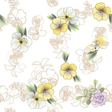 Çiçeklerle soyut zarafet arkaplanı