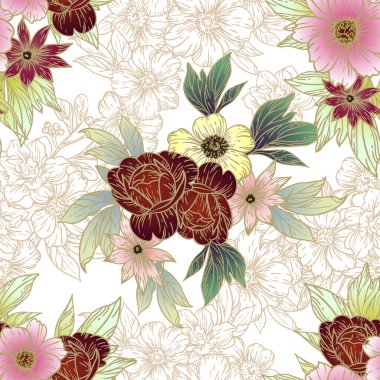 Çiçeklerle soyut zarafet arkaplanı