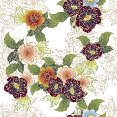 Çiçeklerle soyut zarafet arkaplanı