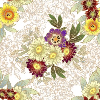 Güzel çiçek desenleri, pürüzsüz duvar kağıtları