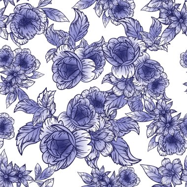 mavi ve beyaz çiçek deseni, dijital duvar kağıdı