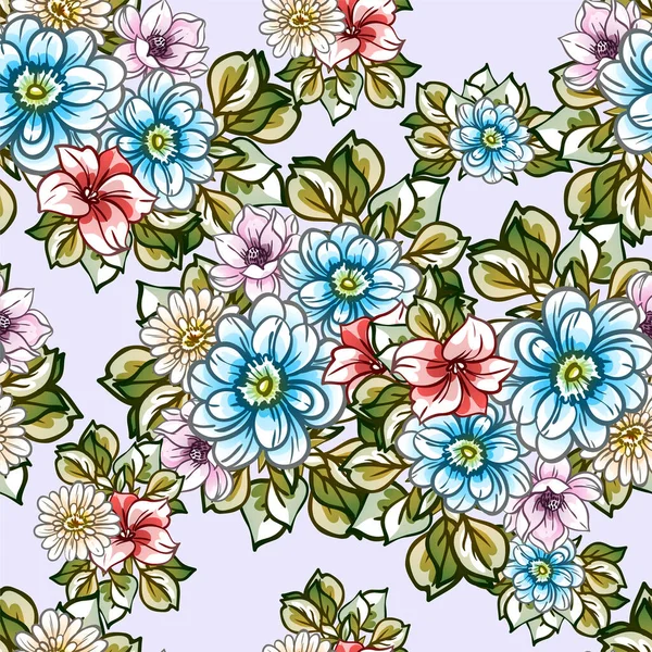Beautiful Floral Pattern Seamless Wallpaper — Stock Vector