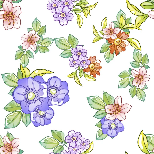 Beau Motif Floral Papier Peint Sans Couture — Image vectorielle