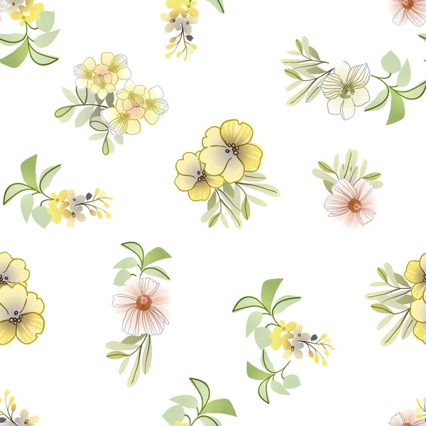 Hermoso Patrón Floral Fondo Pantalla Sin Costuras — Archivo Imágenes Vectoriales