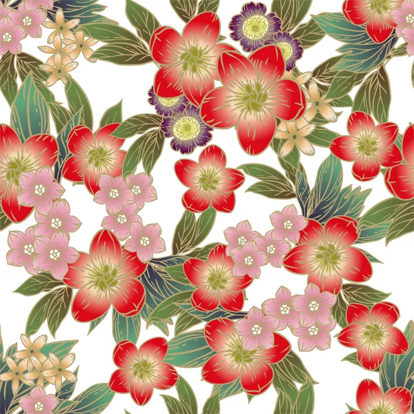 Beau Motif Floral Papier Peint Sans Couture — Image vectorielle