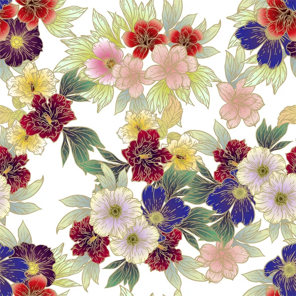 美しい花柄シームレス Alliphonewallpapers Net — ストックベクタ