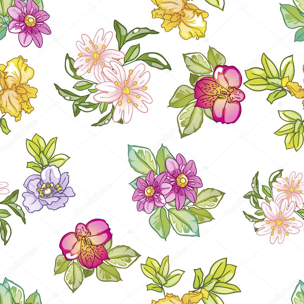 beautiful floral pattern, seamless wallpaper