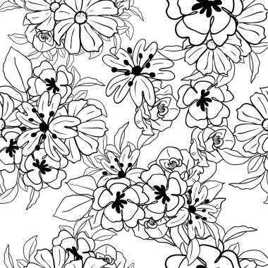 Çiçekli tek renkli çiçeksiz desen, kartlar için tasarım elementleri