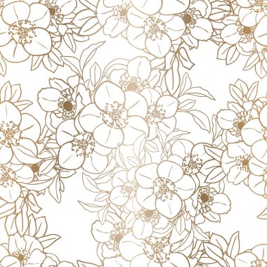 Kusursuz eski tarz süslemeli çiçek deseni. Renkli çiçek elementleri