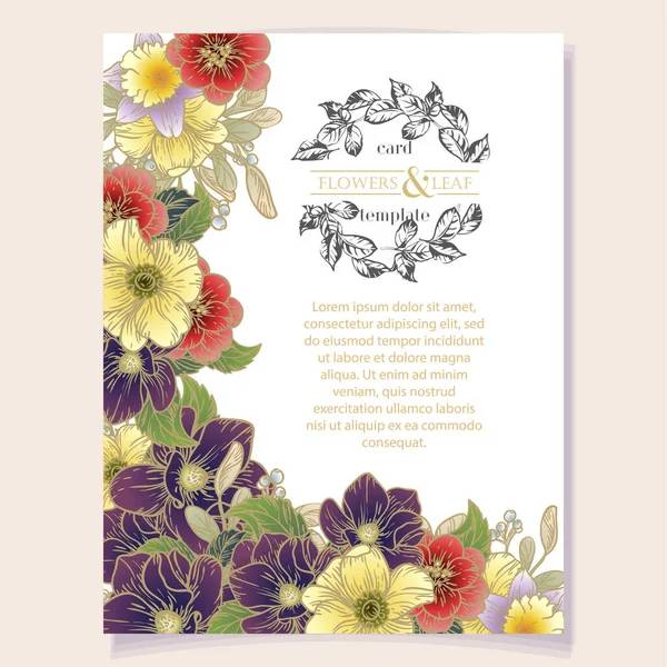 Floral Background Invitation Card Banner Poster Flyer — Stock Vector